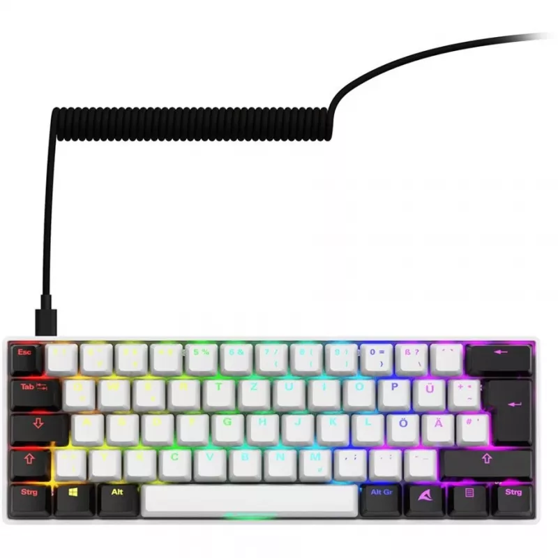 Sharkoon SGK50 S4 tastiera Home USB QWERTZ tedesco bianco RGB LED 60%