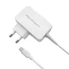 Qoltec 51039 alimentatore 65 W USB-C PD, 5–20,3 V, 2–3,25 A, cavo USB-C integrato, bianco