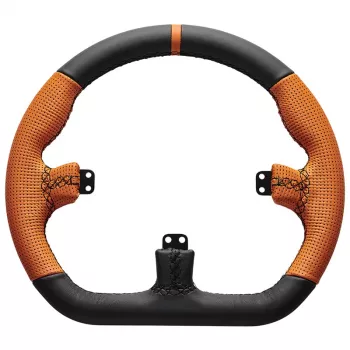 Corona volante Sim-Racing Asetek SimSports GT Rim Closed D pelle arancione