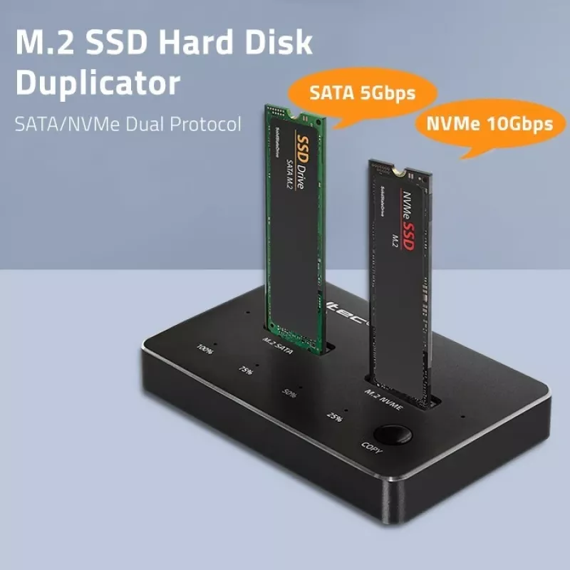 Qoltec 52274 docking station per SSD M.2 | NVMe | SATA | USB-C | DUAL 2 x 2TB