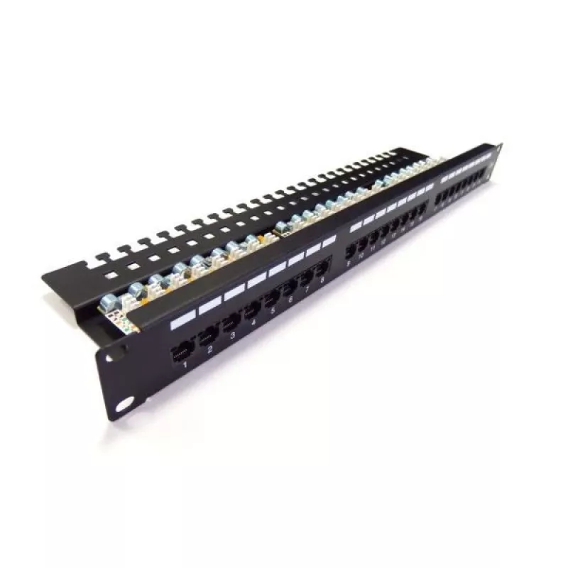 Digitus Professional DN-91624U patch panel da 19 pollici, 24x RJ45, Cat 6, non schermato, LSA, 1U, nero