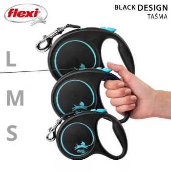 Flexi Automatic Leine nero Design S 5 m, blu