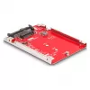Convertitore DeLOCK da 2,5 pollici U.3 SFF-8639 a M.2 NVMe Key M 7 mm rosso