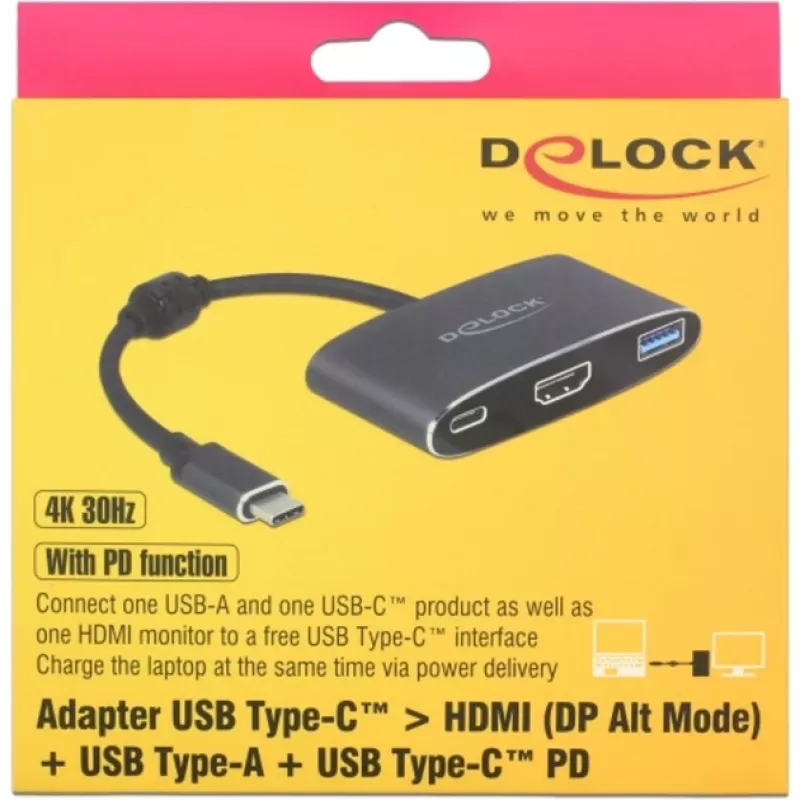 DeLOCK - adattatore video esterno - VL101 - USB-C 3.1 - HDMI - grigio - Retail (62991)