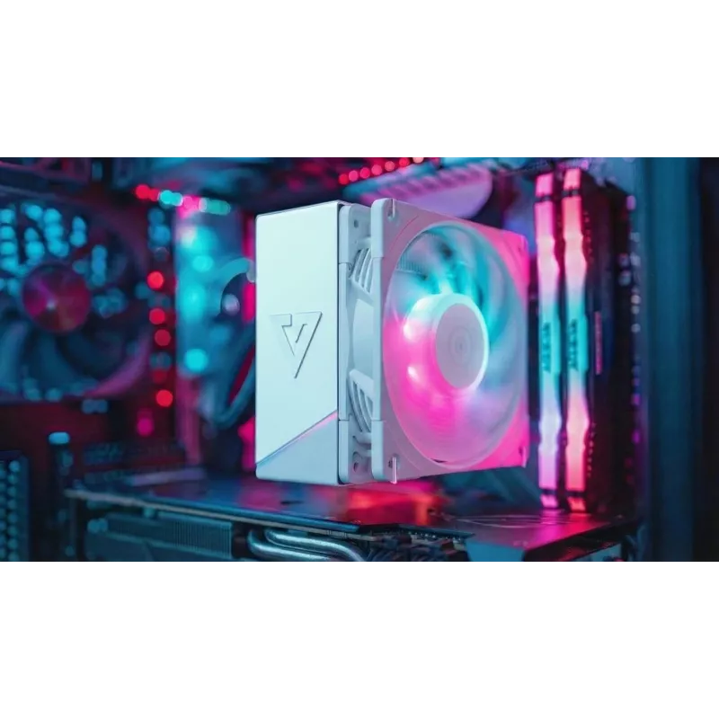 Dissipatore CPU ad aria MODECOM Volcano 0C T721 ARGB 120 bianco, single tower, ventola 120 mm