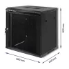 Qoltec 54488 Armadio rack da parete da 19 pollici, 12U, 600 x 635 x 450 mm, porta forata