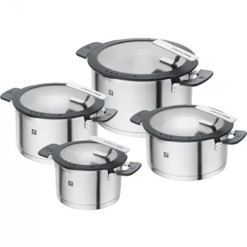 ZWILLING SIMPLIFY 66870-004-0 set di pentole acciaio inox 4 pz. argento nero