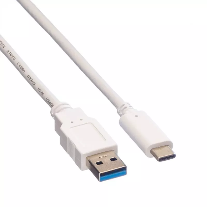 VALUE - cavo USB - USB 3.0 (M) a USB Type-C (M) - 5 V - 900 mA - 50 cm - bianco (11.99.9010)