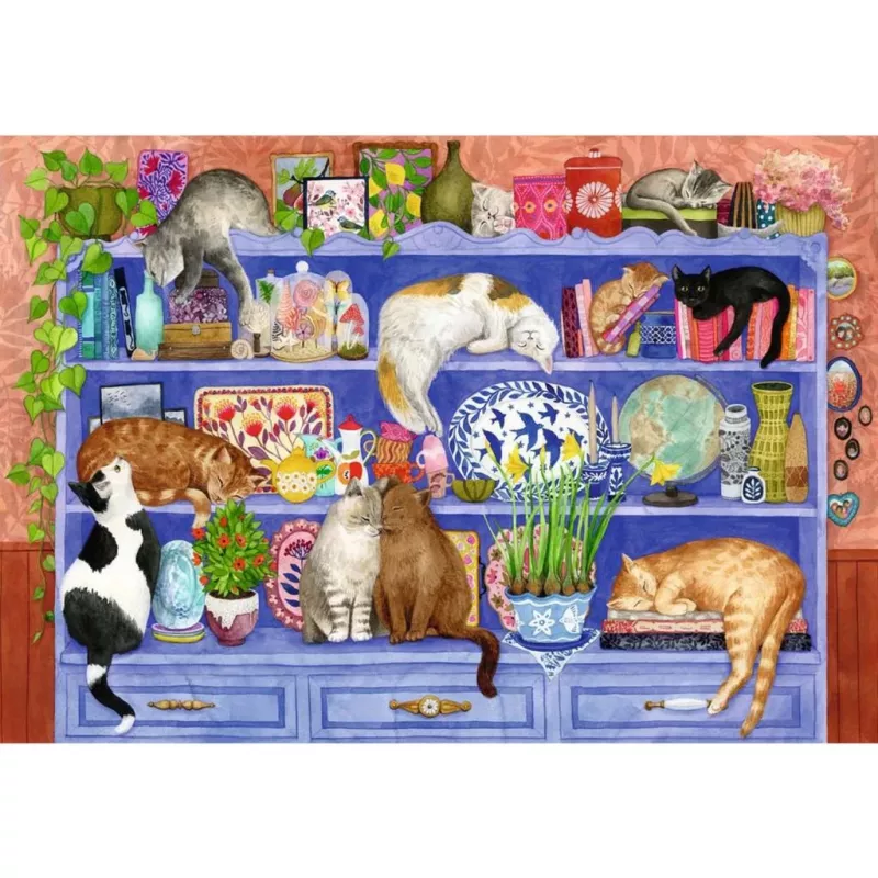 Puzzle Ravensburger Feel Well & Puzzle Cats on the Shelf – 200 pezzi