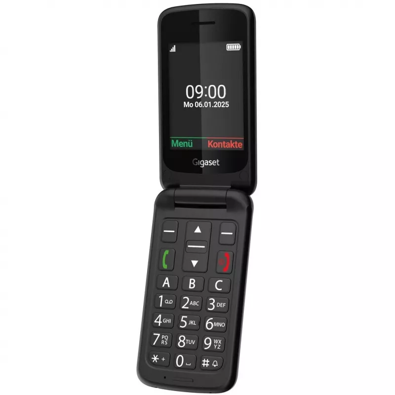 Gigaset GL595 telefono per anziani 7,11 cm (2,8 pollici) Dual SIM, pulsante SOS, resistente a schizzi e polvere, 32 MB RAM, slot microSD, nero