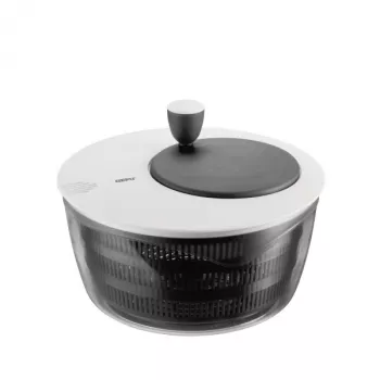 Centrifuga per insalata GEFU Rotare con manico a manovella, capacità 3 L, corpo in plastica, nero/bianco, lavabile in lavastoviglie