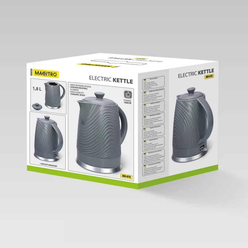 Bollitore Maestro MR-078, capacità 1,8 L, grigio