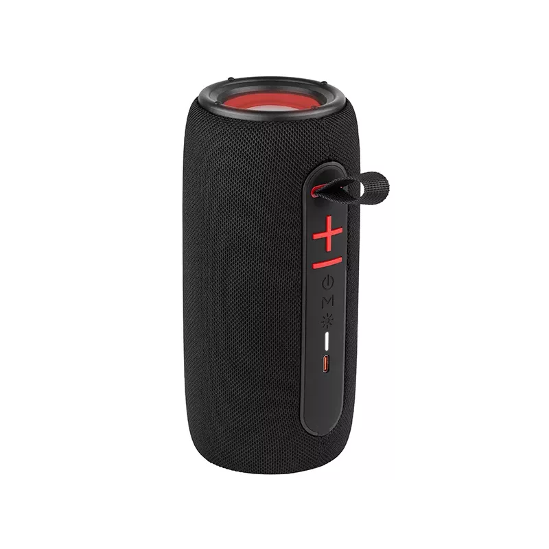 Altoparlante stereo portatile TRACER Stripe nero — 10 W RMS, Bluetooth/cablato, USB-A e USB-C, MicroSD, batteria ricaricabile integrata (fino a 5 h)