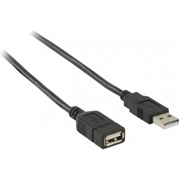 Cavo USB Nedis | USB 2.0 | connettore maschio USB-A | connettore femmina USB-A - 480 Mbps | nichelato | 2,00 m | rotondo | PVC | nero | box