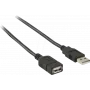 Cavo USB Nedis | USB 2.0 | connettore maschio USB-A | connettore femmina USB-A - 480 Mbps | nichelato | 2,00 m | rotondo | PVC | nero | box
