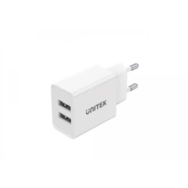 Unitek P1113A-EU - caricabatterie 2X USB-A, 12W, bianco