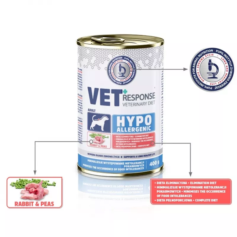 VET RESPONSE Ipoallergenico Coniglio - umido per cani - 400 g