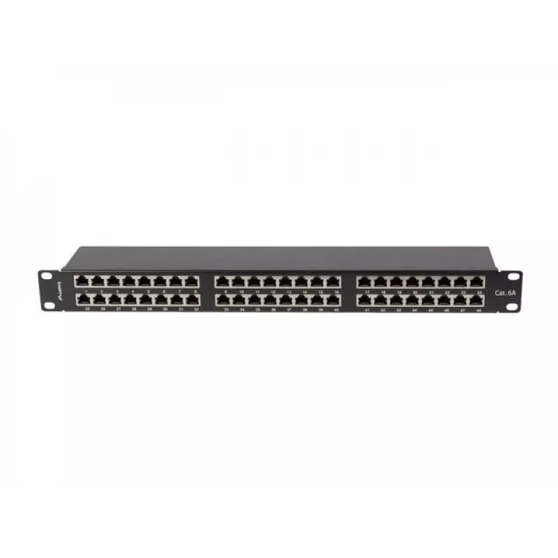 PATCH PANEL 48 PORTE 1U 19 CAT6A FTP SCHERMATO NERO LANBERG