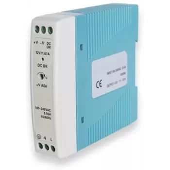 Alimentatore TELTONIKA PR3PDNP0, da interno 20 W, ingresso 100–240 V, 50–60 Hz, compatto 22,5×90×100 mm, blu/bianco