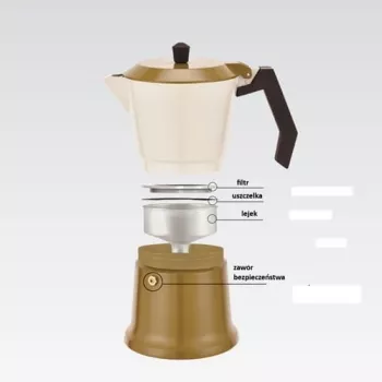 Caffettiera moka Maestro MR-1657-9-BEIGE in alluminio, macchina per caffè per piano a induzione, capacità 9 tazze