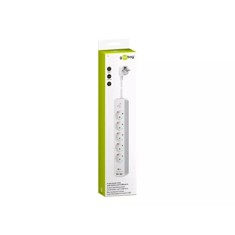Ciabatta Goobay 5 prese con interruttore e USB