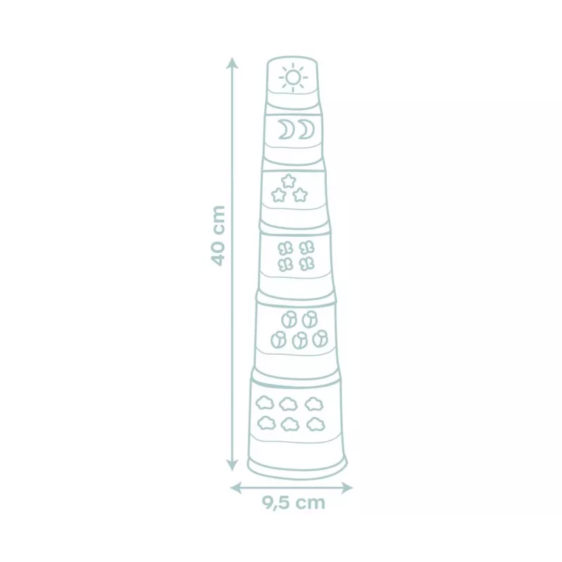 Little Smoby Magic Tower piramide d'acqua impilabile