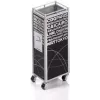 TROIKA MINI TROLLEY portapenne metallo nero bianco