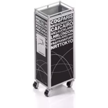 TROIKA MINI TROLLEY portapenne metallo nero bianco