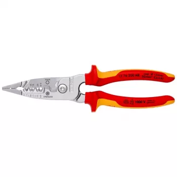 Spellacavi Knipex 13 76 200 ME capacità di spellatura 6 mm rosso acciaio inox giallo