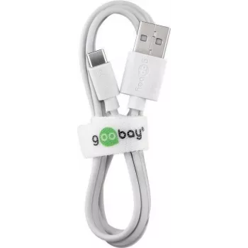Wentronic 59132 cavo USB 3m USB-A USB-C maschio-maschio bianco (59132)