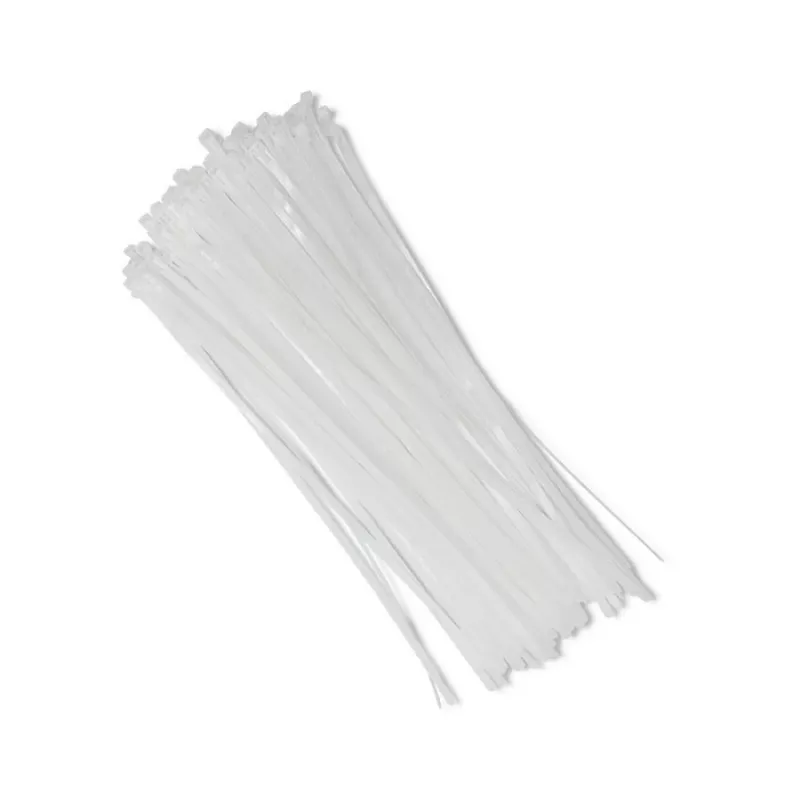 Set organizzatore di cavi QOLTEC 52236 — 100 pezzi, bianco