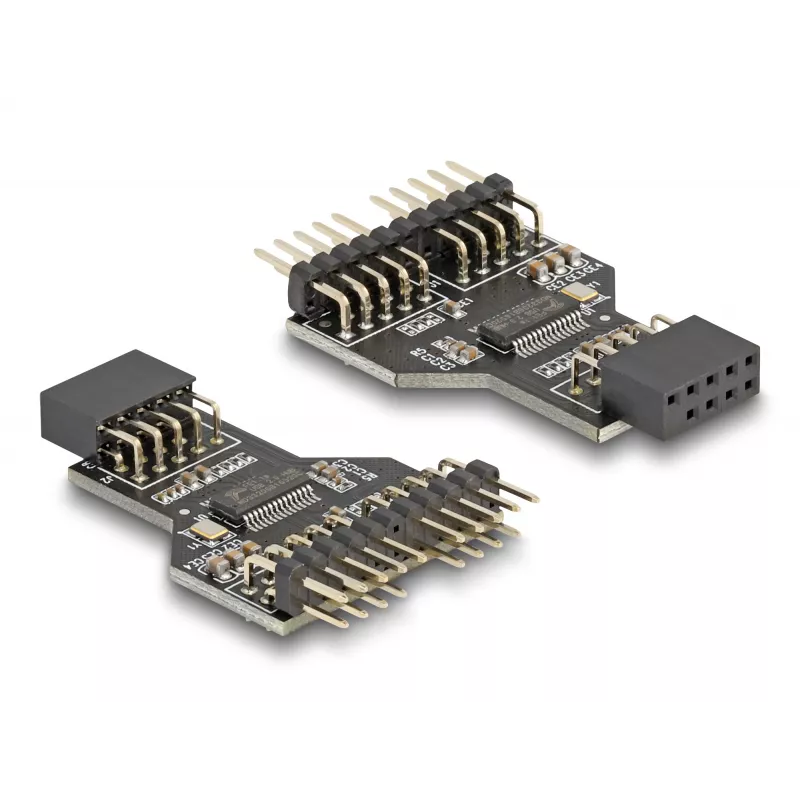 DeLOCK 60045 Adattatore per cavo 9 pin USB 2.0 2 x header 9 pin nero