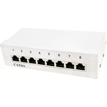 LogiLink Patch Panel Desktop - patch panel - montaggio a parete - RJ-45 X 8 - grigio chiaro, RAL 7035