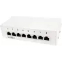 LogiLink Patch Panel Desktop - patch panel - montaggio a parete - RJ-45 X 8 - grigio chiaro, RAL 7035