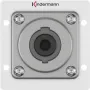 Connettore femmina Speakon Kindermann 7444000413 — 1 via alluminio, 50×50 mm, profondità 40 mm