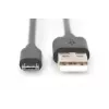Assmann cavo di collegamento USB, Type-A - Micro B, M/M, 1,0 m, compatibile USB 2.0, UL, nero (AK-300127-010-S)