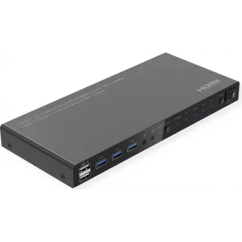 ROLINE switch KVM 4 vie USB+ HDMI 4K60+ 3xUSB audio - switch KVM - 3 porte (14.01.3428)