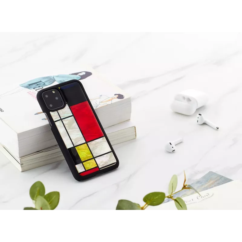 Custodia per smartphone iKins per iPhone 11 Pro Mondrian nero — cover protettiva, guscio rigido, aperture precise