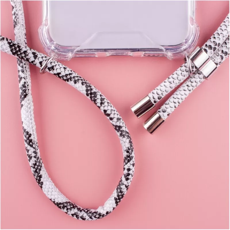 Custodia con collana Lookabe Snake Edition per iPhone 7/8, argento, custodia protettiva con cordino a pendente
