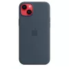 Custodia in silicone Cover Apple iPhone 14 Plus MagSafe Storm Blue