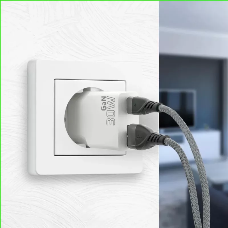 Caricabatterie universale da parete USB everActive SC-380Q super sottile QC 3.0 – Quick Charge 3.0, design compatto