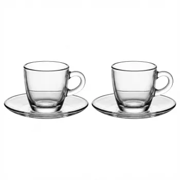 Set caffettiere BIALETTI Moka-Tassen Set Glass ISTITUZIONALE 2 tazze
