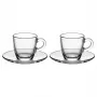 Bialetti Moka Cup Set Glass ISTITUZIONALE, 2 tazzine da espresso con piattino, 75 ml