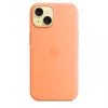 Apple iPhone 15 Custodia in silicone compatibile MagSafe – Orange Sorbet