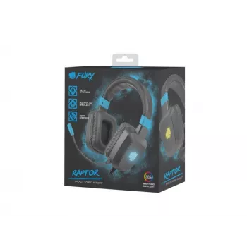 Headset gaming con filo Fury NFU-1584 con microfono ad archetto, circumaurale, 98 dB, 15–25000 Hz, cavo 2 m, USB e 3,5 mm, blu
