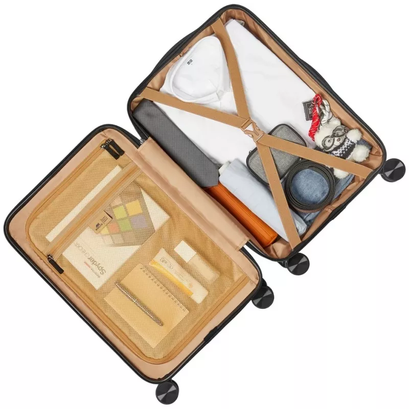 Trolley da cabina Rivacase Clark ECO 8181 — trolley compatto da bagaglio a mano, nero