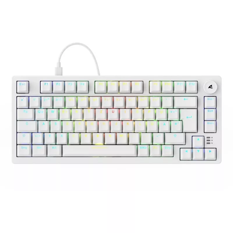 Sharkoon SGK25 75% QWERTZ USB Tastiera cablata RGB LED bianco