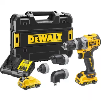 Trapano a pistola DeWalt DCD703L2T-QW — 12V, 3,0Ah x2, 1500 giri/min, mandrino autoserrante 10 mm, 25,5 N·m, 0,9 kg