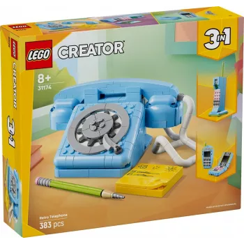 Giocattolo da costruzione LEGO Creator 3-in-1 31174 set telefono retrò, 383 pezzi, 8+ anni, 70×110×150 mm