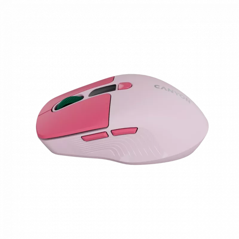 Canyon MW-26 - mouse ottico wireless 2in1 Bluetooth / 2,4 GHz - silenzioso - rosa